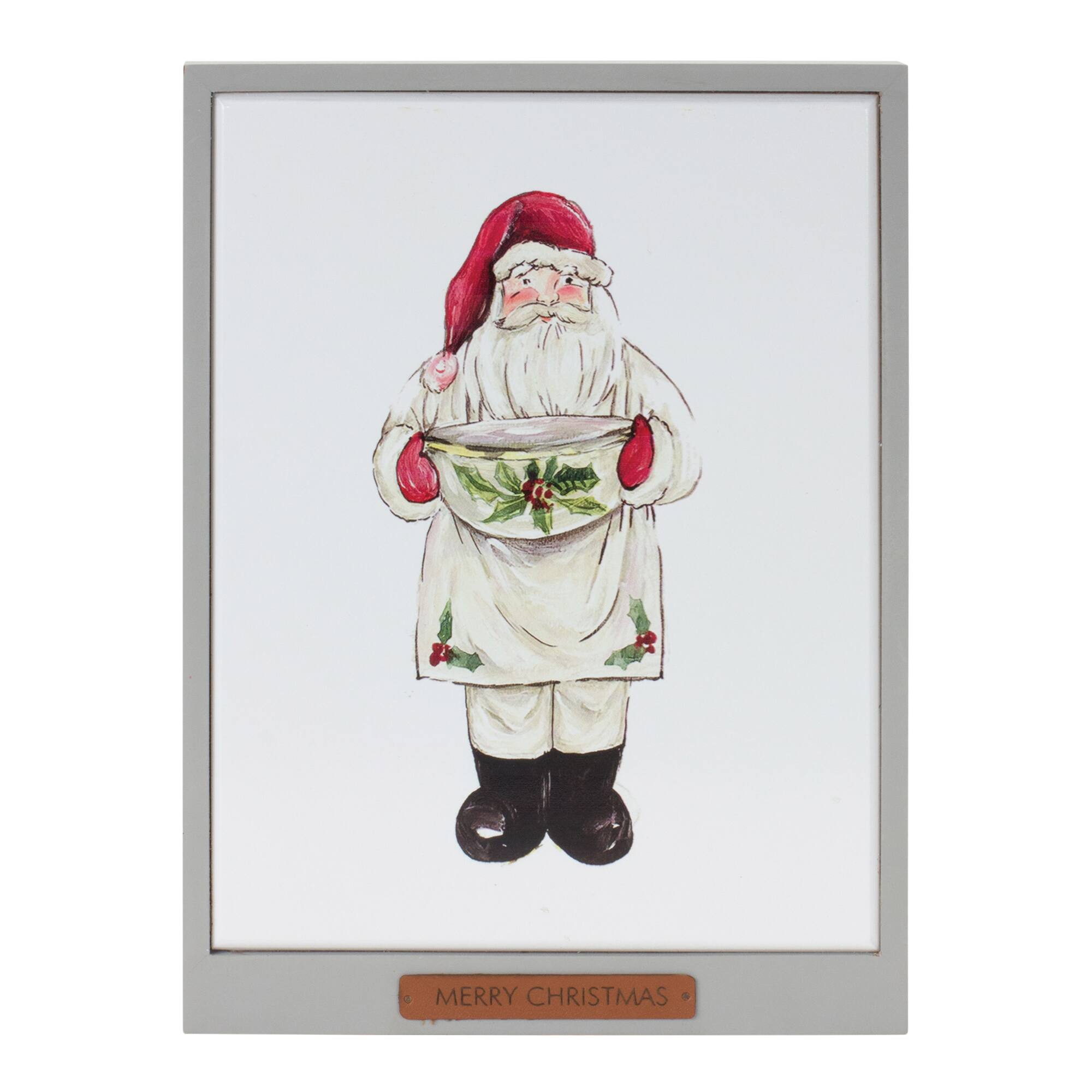 Framed Santa & Snowman Wall Art Set